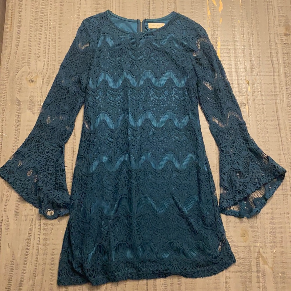 Alter’d state deep green lace overlay dress